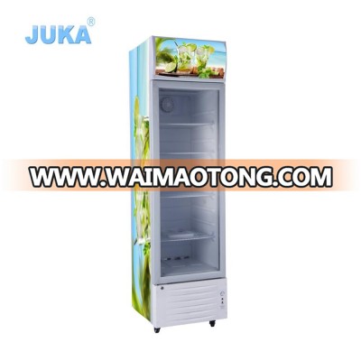 glass door 268Liter upright freezer/ refrigerator solar display cooler / showcase dc 12v 24v with solar system